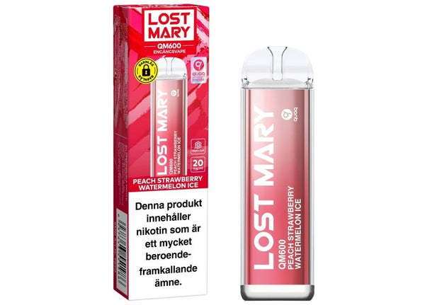 Lost Mary QM600 Peach Strawberry Watermelon Ice 20mg