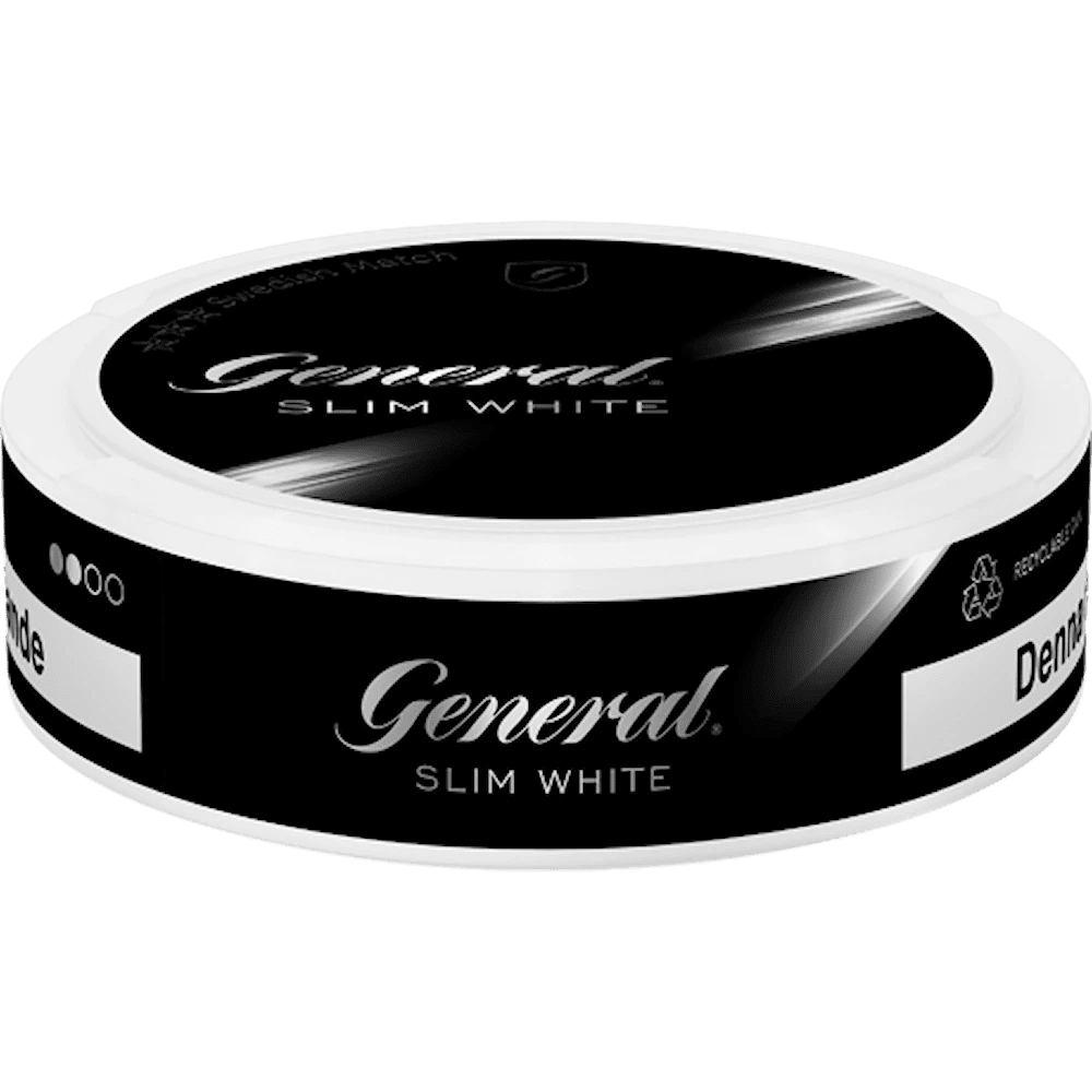 General Slim White – White Portion i slimformat, torr yta och fuktigt innehåll för en långvarig och balanserad smak av tobak och citrus.