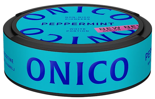 Onico Peppermint White Portion – stor prilla med låg rinnighet och långvarig smakrelease.