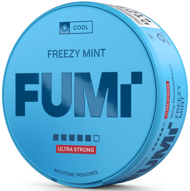 FUMi Freezy Mint Ultra Strong tobaksfri nikotinpåse med intensiv spearmint-smak och ultra stark nikotinstyrka
