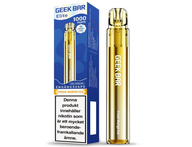 GEEK BAR Elite 1000 Fresh Mango Ice 20mg är en färdigfylld engångsvape