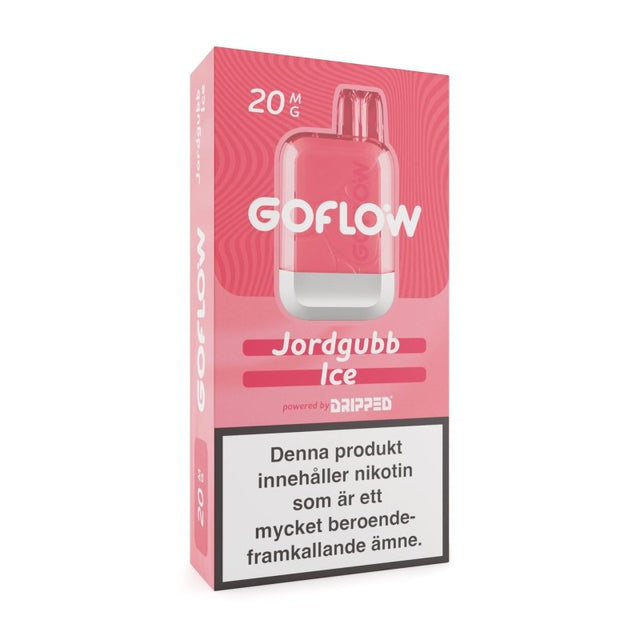 Dripped GoFlow Jordgubb Ice 20mg, engångsvape med jordgubb och mentol